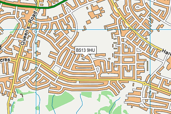 BS13 9HU map - OS VectorMap District (Ordnance Survey)