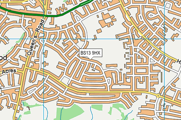 BS13 9HX map - OS VectorMap District (Ordnance Survey)