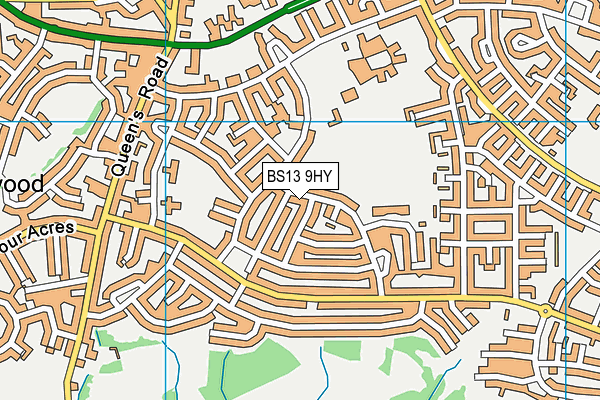 BS13 9HY map - OS VectorMap District (Ordnance Survey)