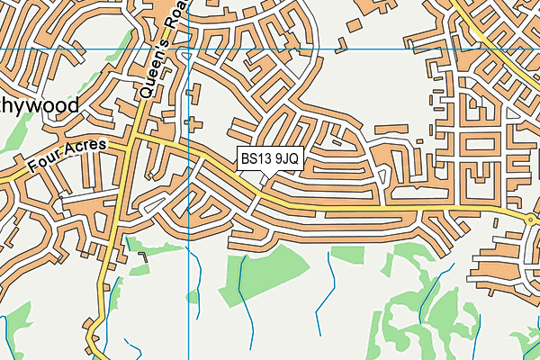 BS13 9JQ map - OS VectorMap District (Ordnance Survey)