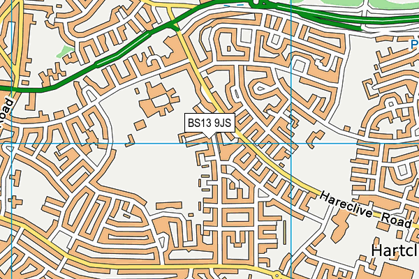BS13 9JS map - OS VectorMap District (Ordnance Survey)