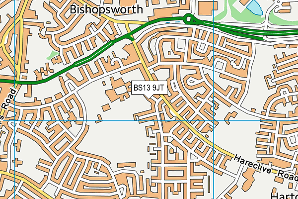 BS13 9JT map - OS VectorMap District (Ordnance Survey)