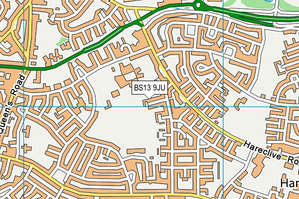 BS13 9JU map - OS VectorMap District (Ordnance Survey)