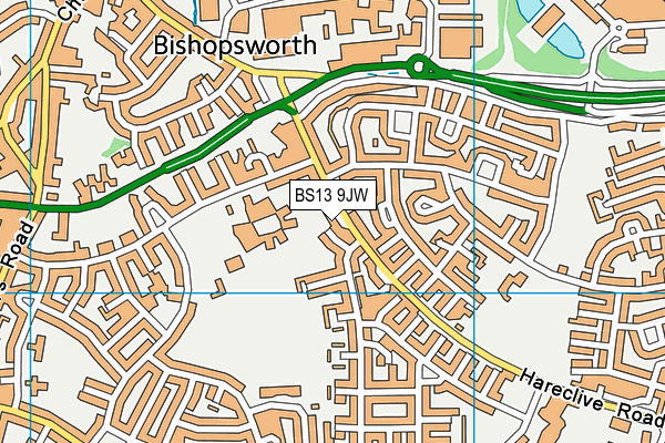 BS13 9JW map - OS VectorMap District (Ordnance Survey)