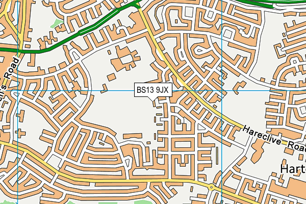 BS13 9JX map - OS VectorMap District (Ordnance Survey)