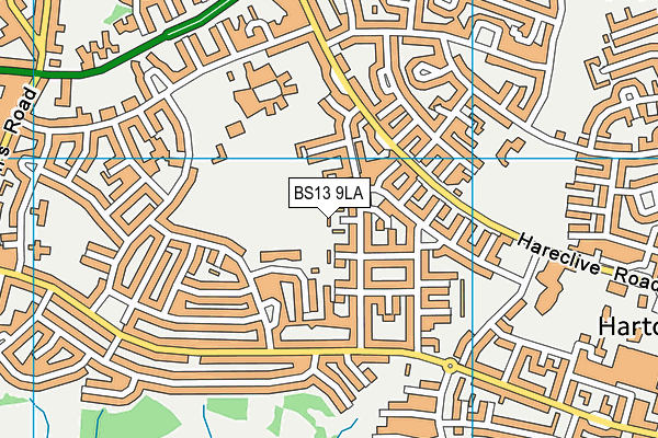 BS13 9LA map - OS VectorMap District (Ordnance Survey)