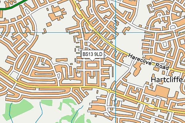 BS13 9LD map - OS VectorMap District (Ordnance Survey)
