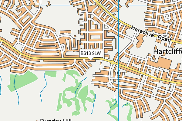 BS13 9LW map - OS VectorMap District (Ordnance Survey)