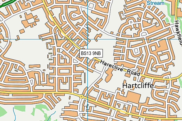 BS13 9NB map - OS VectorMap District (Ordnance Survey)