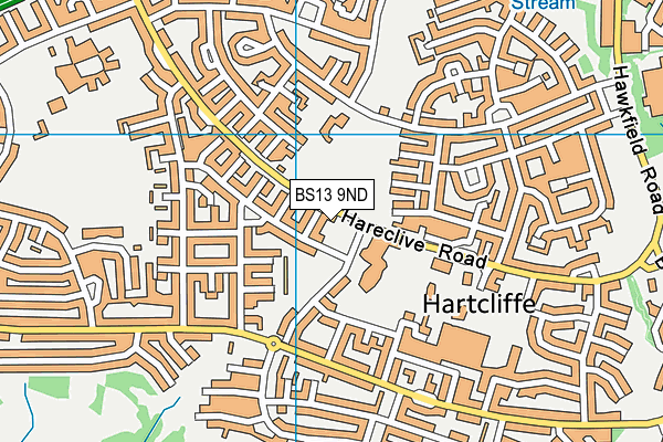 BS13 9ND map - OS VectorMap District (Ordnance Survey)