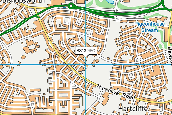 BS13 9PQ map - OS VectorMap District (Ordnance Survey)