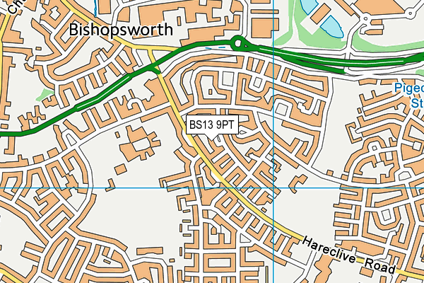 BS13 9PT map - OS VectorMap District (Ordnance Survey)
