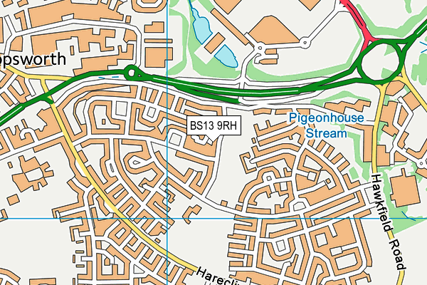 BS13 9RH map - OS VectorMap District (Ordnance Survey)
