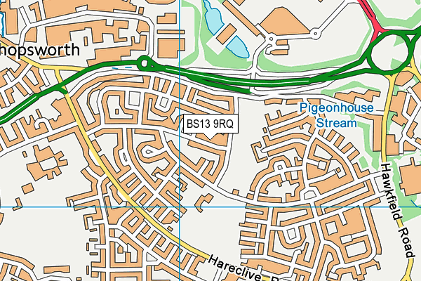 BS13 9RQ map - OS VectorMap District (Ordnance Survey)