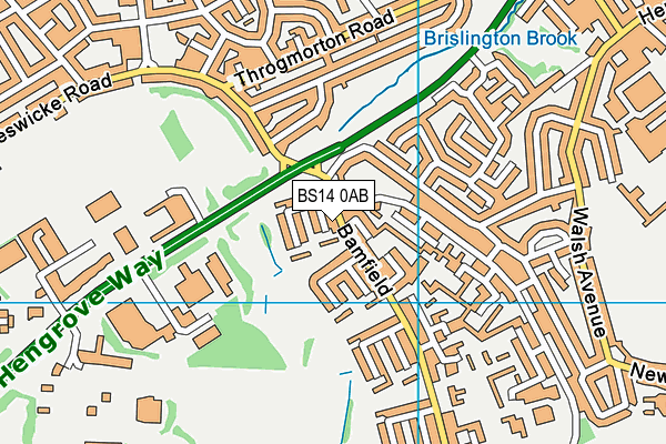 BS14 0AB map - OS VectorMap District (Ordnance Survey)