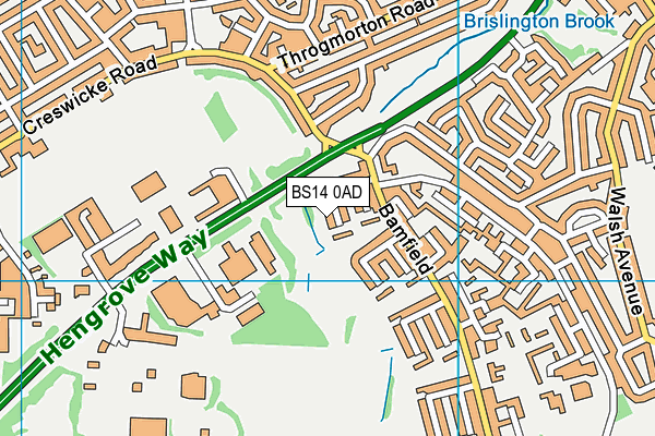 BS14 0AD map - OS VectorMap District (Ordnance Survey)