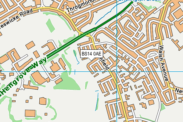 BS14 0AE map - OS VectorMap District (Ordnance Survey)