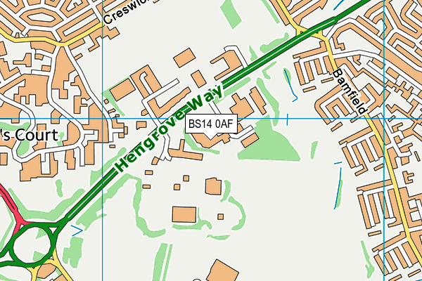 BS14 0AF map - OS VectorMap District (Ordnance Survey)