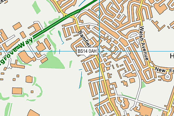 BS14 0AH map - OS VectorMap District (Ordnance Survey)