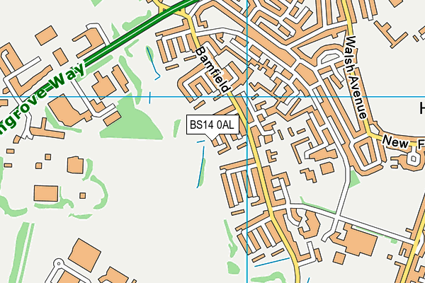 BS14 0AL map - OS VectorMap District (Ordnance Survey)
