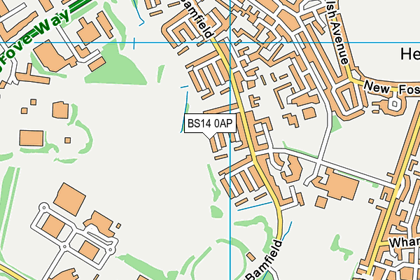 BS14 0AP map - OS VectorMap District (Ordnance Survey)