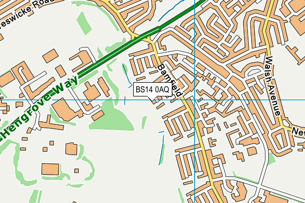 BS14 0AQ map - OS VectorMap District (Ordnance Survey)