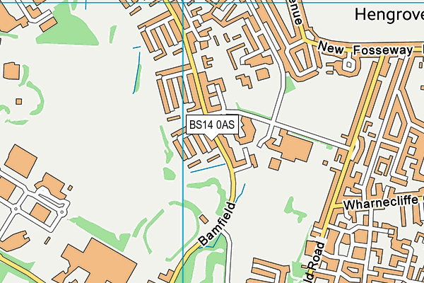 BS14 0AS map - OS VectorMap District (Ordnance Survey)