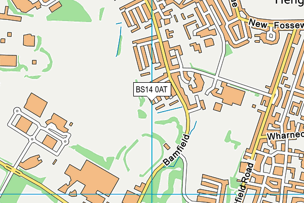BS14 0AT map - OS VectorMap District (Ordnance Survey)