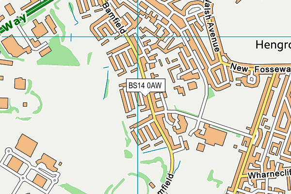 BS14 0AW map - OS VectorMap District (Ordnance Survey)
