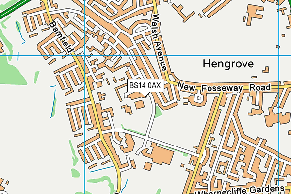 St Bernadettes Old Boys Rfc map (BS14 0AX) - OS VectorMap District (Ordnance Survey)