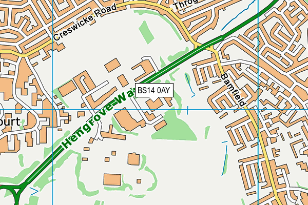 BS14 0AY map - OS VectorMap District (Ordnance Survey)