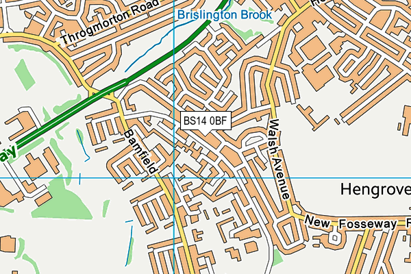 BS14 0BF map - OS VectorMap District (Ordnance Survey)