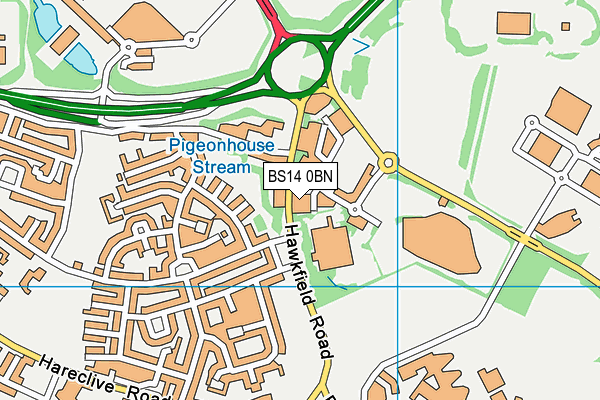 BS14 0BN map - OS VectorMap District (Ordnance Survey)