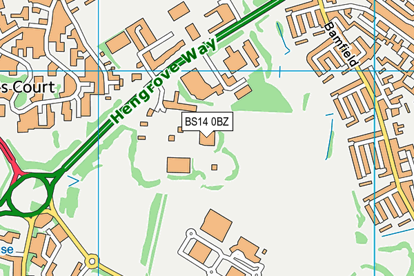 BS14 0BZ map - OS VectorMap District (Ordnance Survey)
