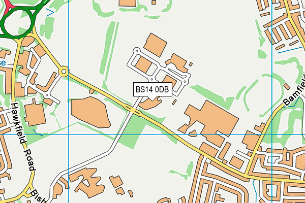BS14 0DB map - OS VectorMap District (Ordnance Survey)
