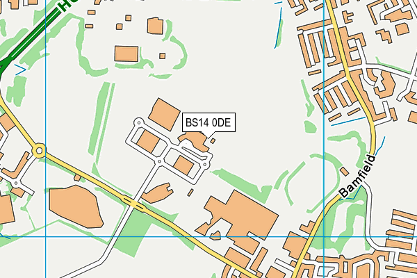 BS14 0DE map - OS VectorMap District (Ordnance Survey)
