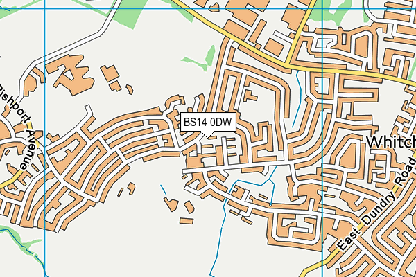 BS14 0DW map - OS VectorMap District (Ordnance Survey)