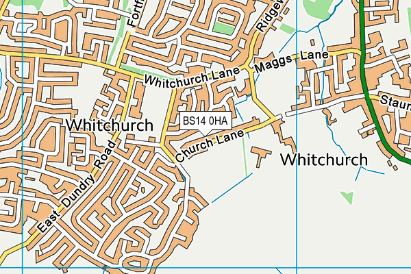 BS14 0HA map - OS VectorMap District (Ordnance Survey)