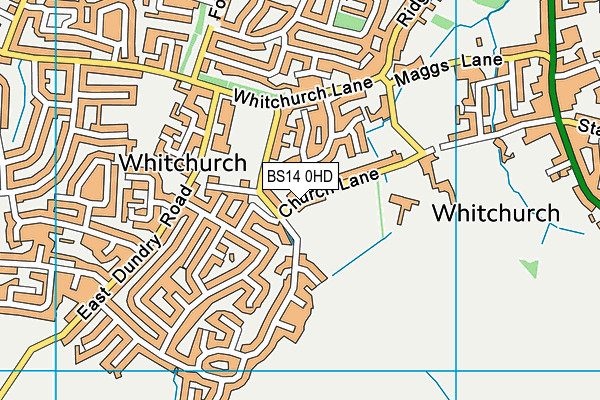 BS14 0HD map - OS VectorMap District (Ordnance Survey)