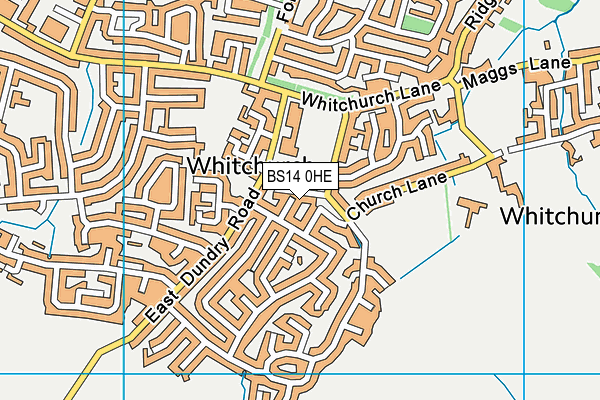 BS14 0HE map - OS VectorMap District (Ordnance Survey)