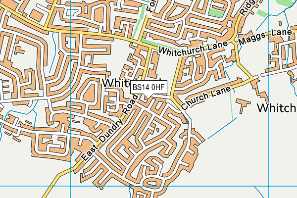 BS14 0HF map - OS VectorMap District (Ordnance Survey)