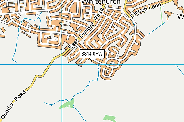 BS14 0HW map - OS VectorMap District (Ordnance Survey)