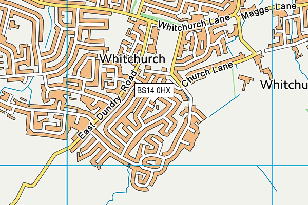 BS14 0HX map - OS VectorMap District (Ordnance Survey)