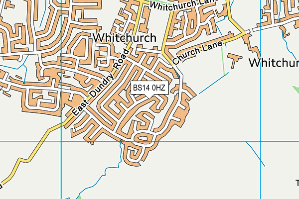 BS14 0HZ map - OS VectorMap District (Ordnance Survey)