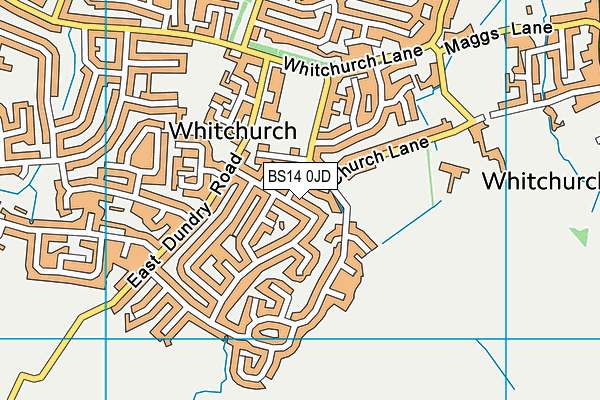 BS14 0JD map - OS VectorMap District (Ordnance Survey)