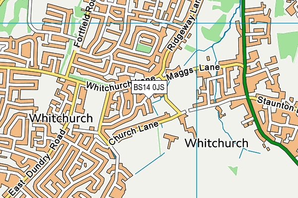 BS14 0JS map - OS VectorMap District (Ordnance Survey)