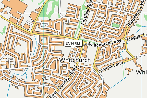 BS14 0LF map - OS VectorMap District (Ordnance Survey)