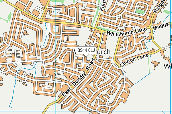 BS14 0LJ map - OS VectorMap District (Ordnance Survey)