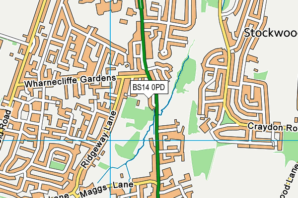 BS14 0PD map - OS VectorMap District (Ordnance Survey)
