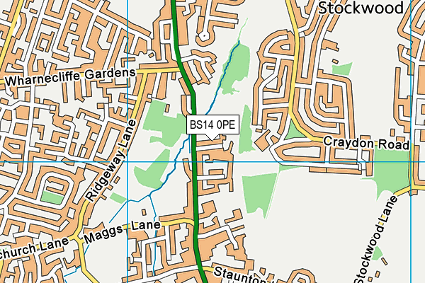 BS14 0PE map - OS VectorMap District (Ordnance Survey)